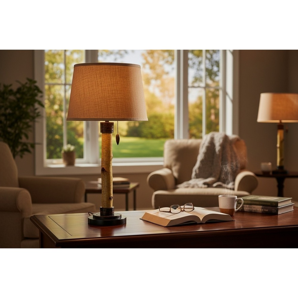 Matching Rustic Birch Tree Lamps Cabin Lodge Woodland Decor Aspen Style